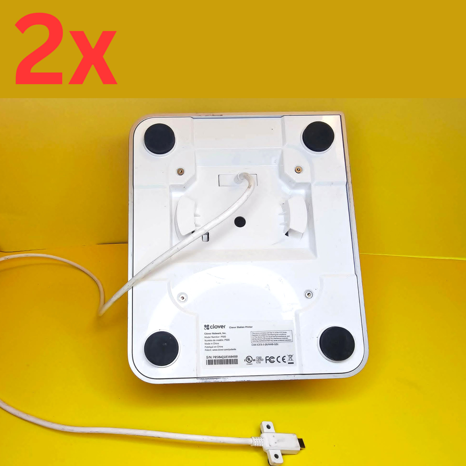 ⚡100% UNTESTED⚡LOT 2X CLOVER P500 STATION RECEIPT PRINTER THERMAL POS TERMINAL⚡