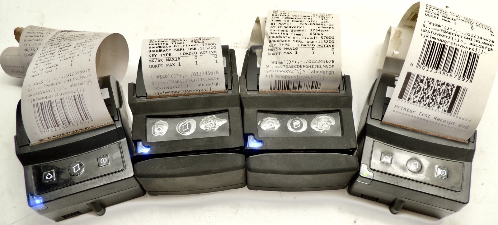 LOT OF 4 BLUE BAMBOO P25 Receipt Printer TESTED