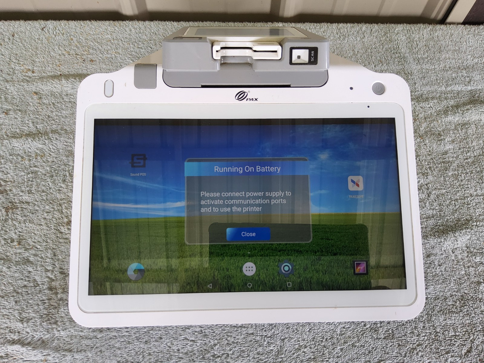 PAX E700 Android All in One 12.5″ POS Payment Terminal Sold As Is