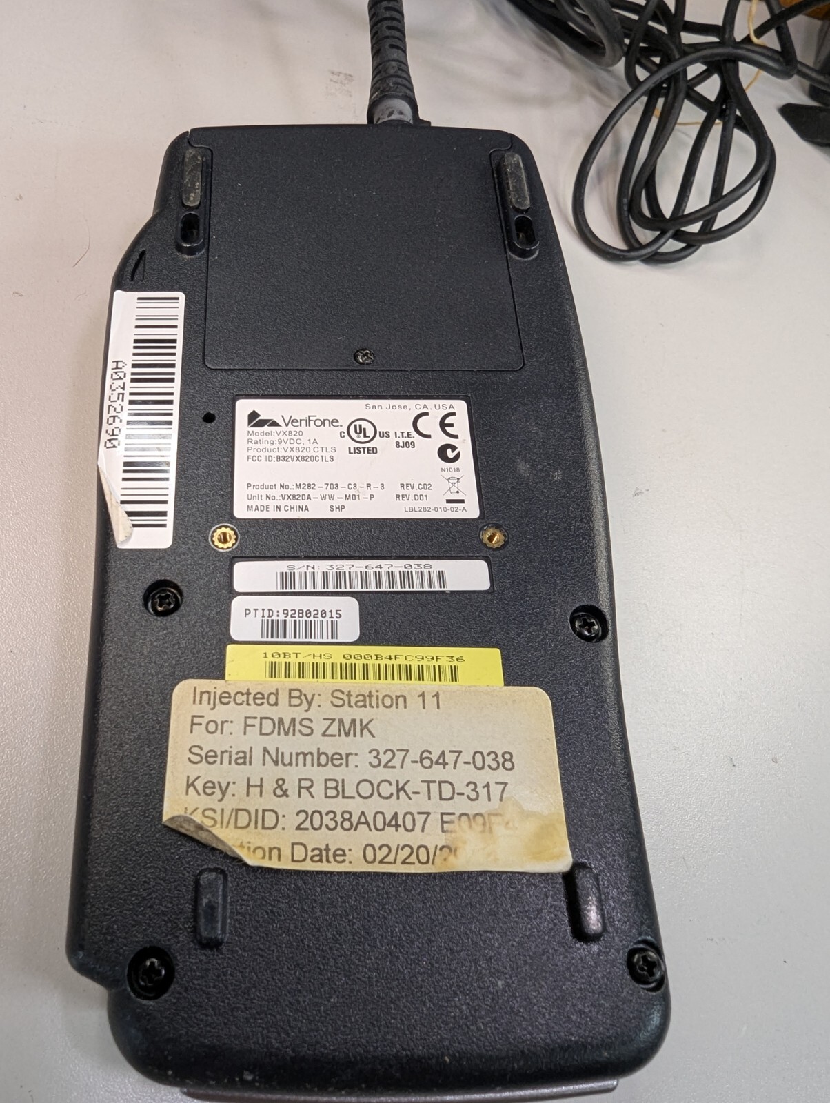 Verifone VX820 Terminal with power cord Tested