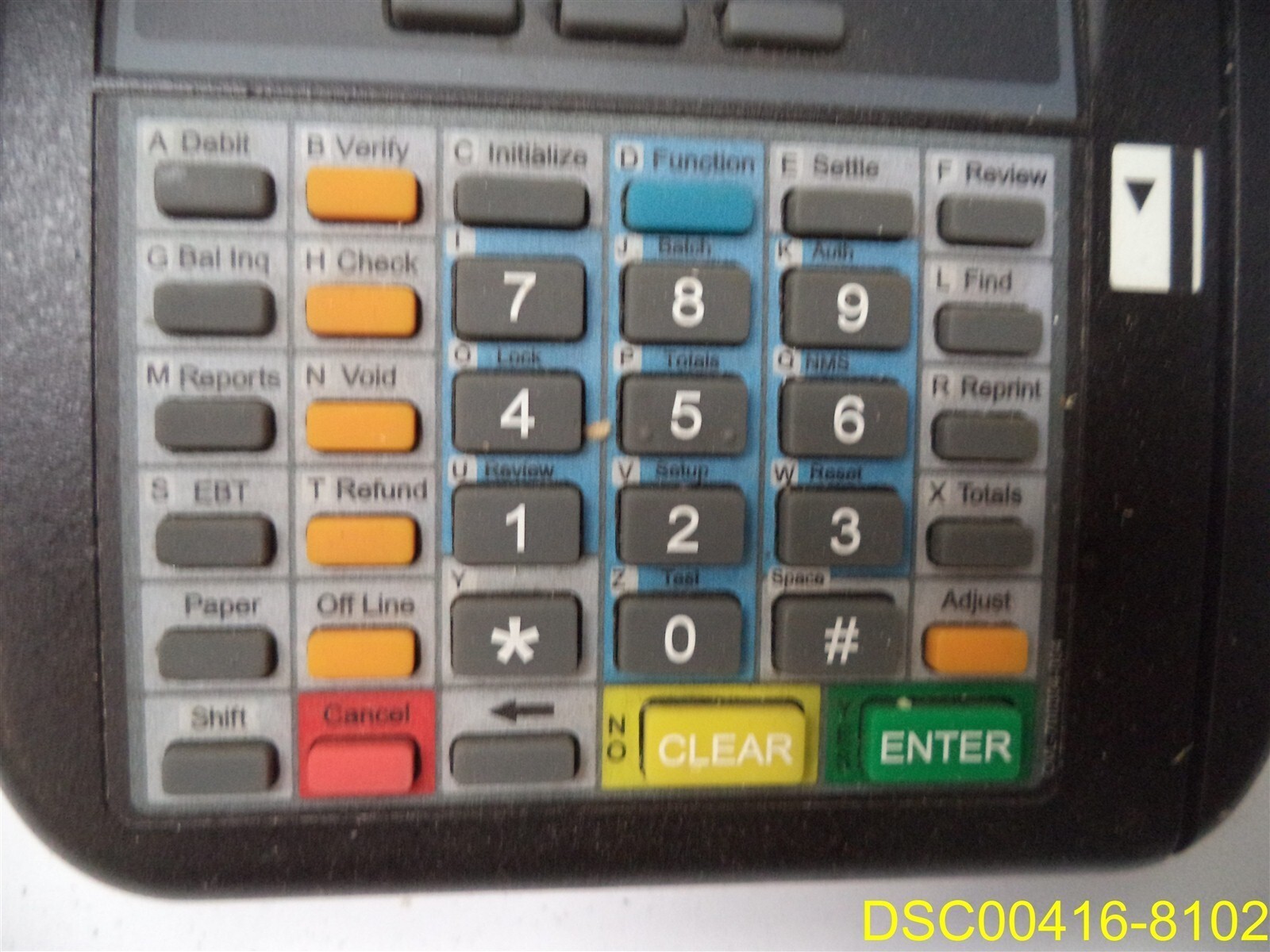 No power cord: HYPERCOM T7 PLUS TERMINAL 010218-006