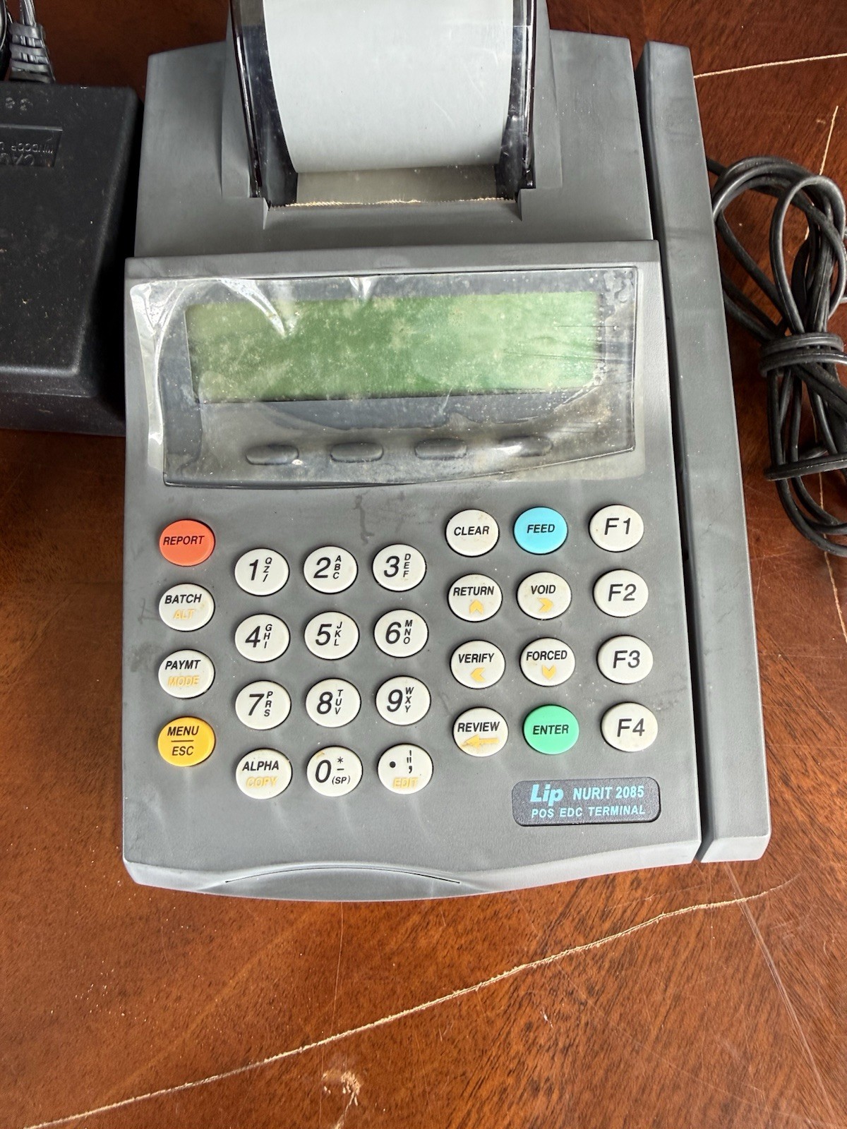 Lipman Nurit 2085 Credit Card Terminal 079-001-003 Wired with Power Adapter