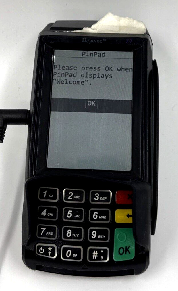 Dejavoo Z9 3.5″ VEGA3000 LCD POS Credit Card Terminal w/ No Power Cord/Tested