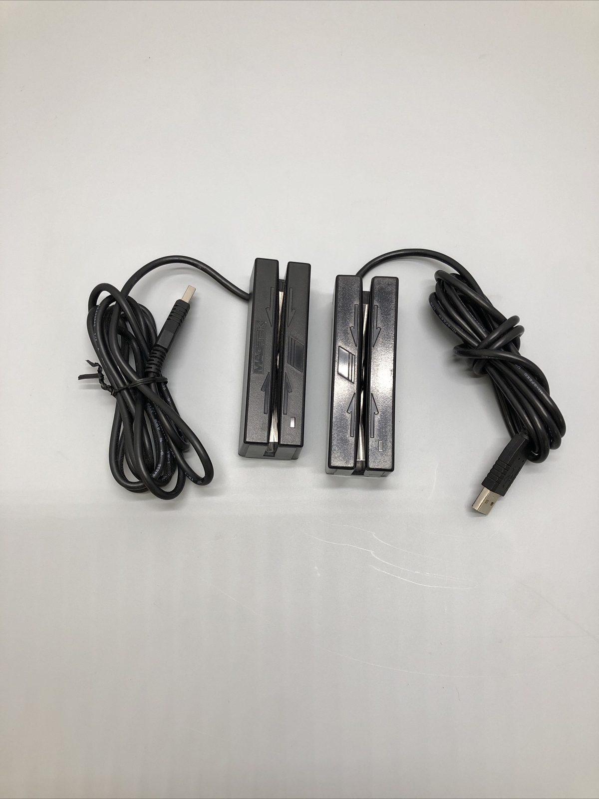 LOT of 2 Genuine MagTek 21040136 Credit Debit Card POS Swipe Readers & USB Cord