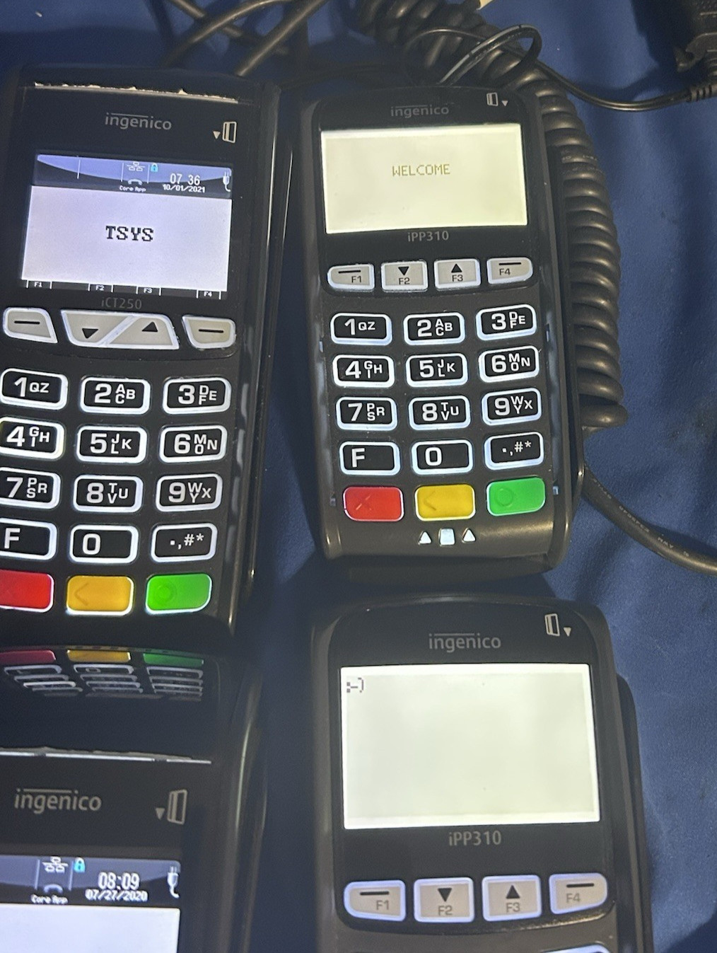2 Pair of Ingenico Credit Card Readers iCT250 & iPP310 TSYS system only