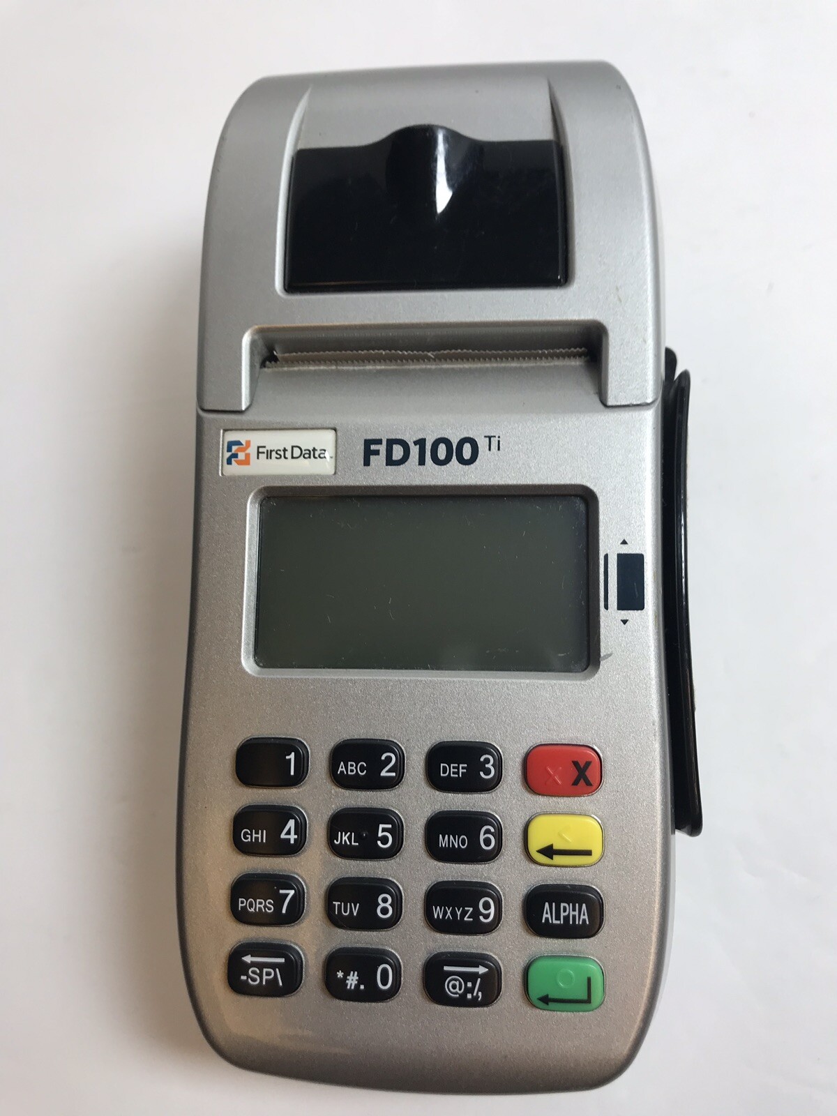 First Data FD100ti Credit Card Machine p/n 001642020 NO Power Supply