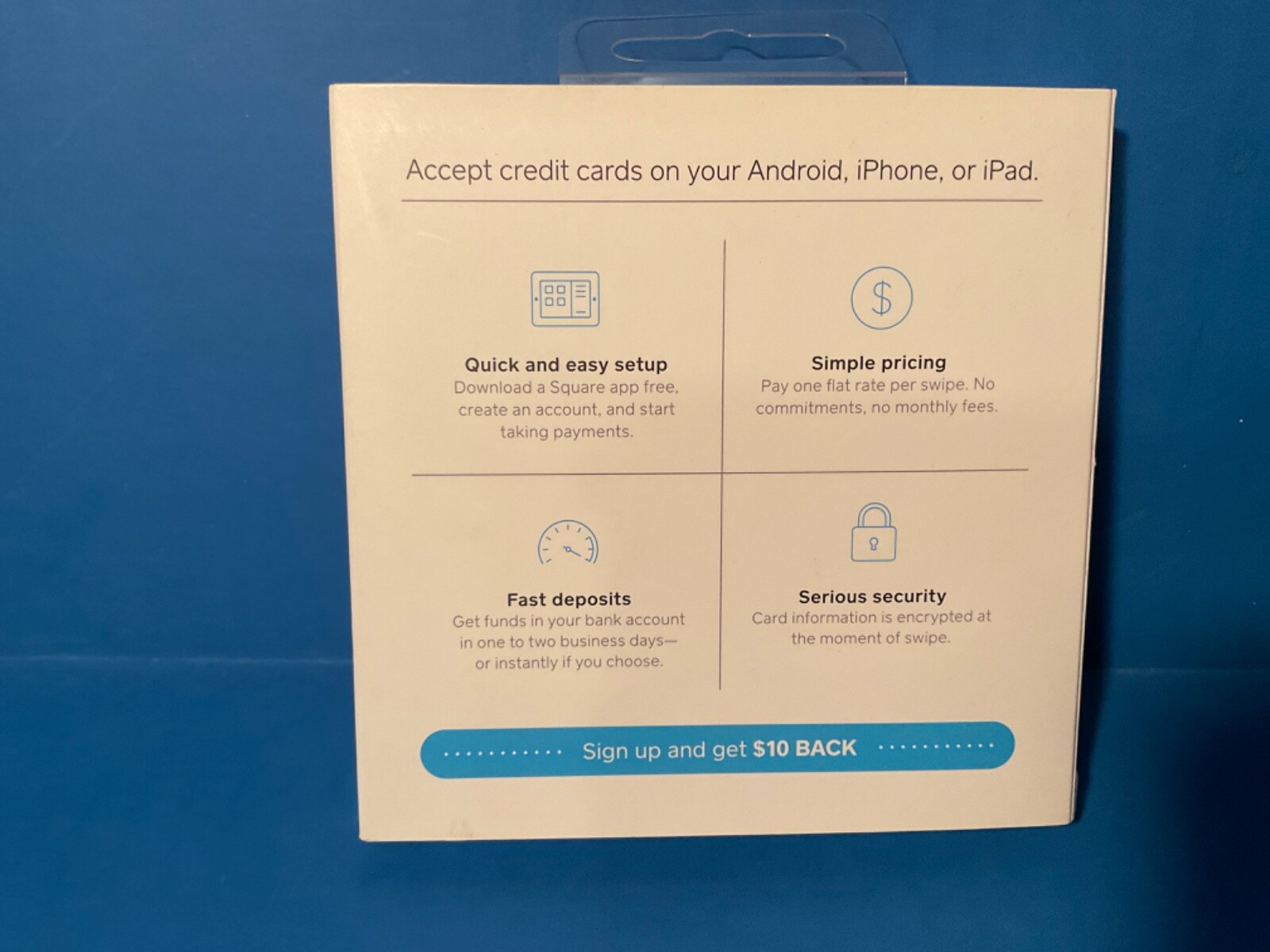 SEALED – Square Credit Card Reader 1/8″ Headphone Jack Iphone & Android Payment