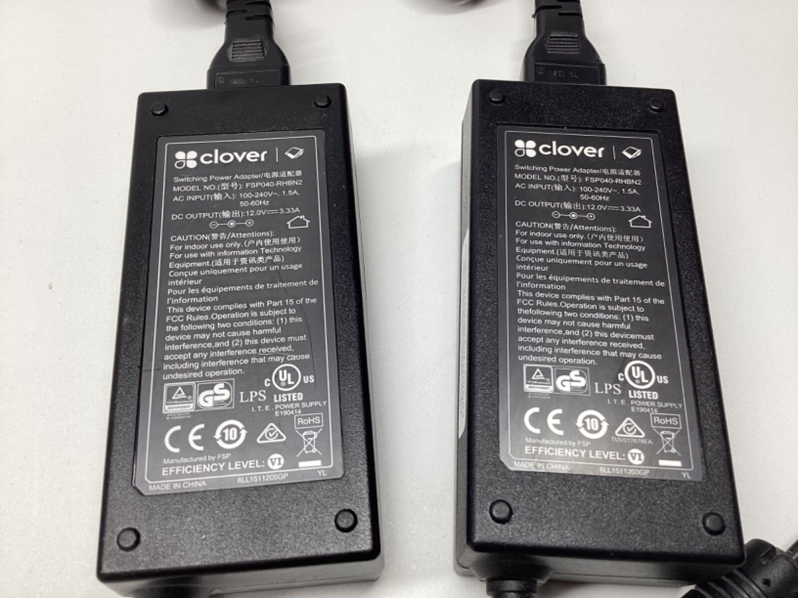 3-Clover Mobile Station C201 mobile dock and misc Clover Power Cords