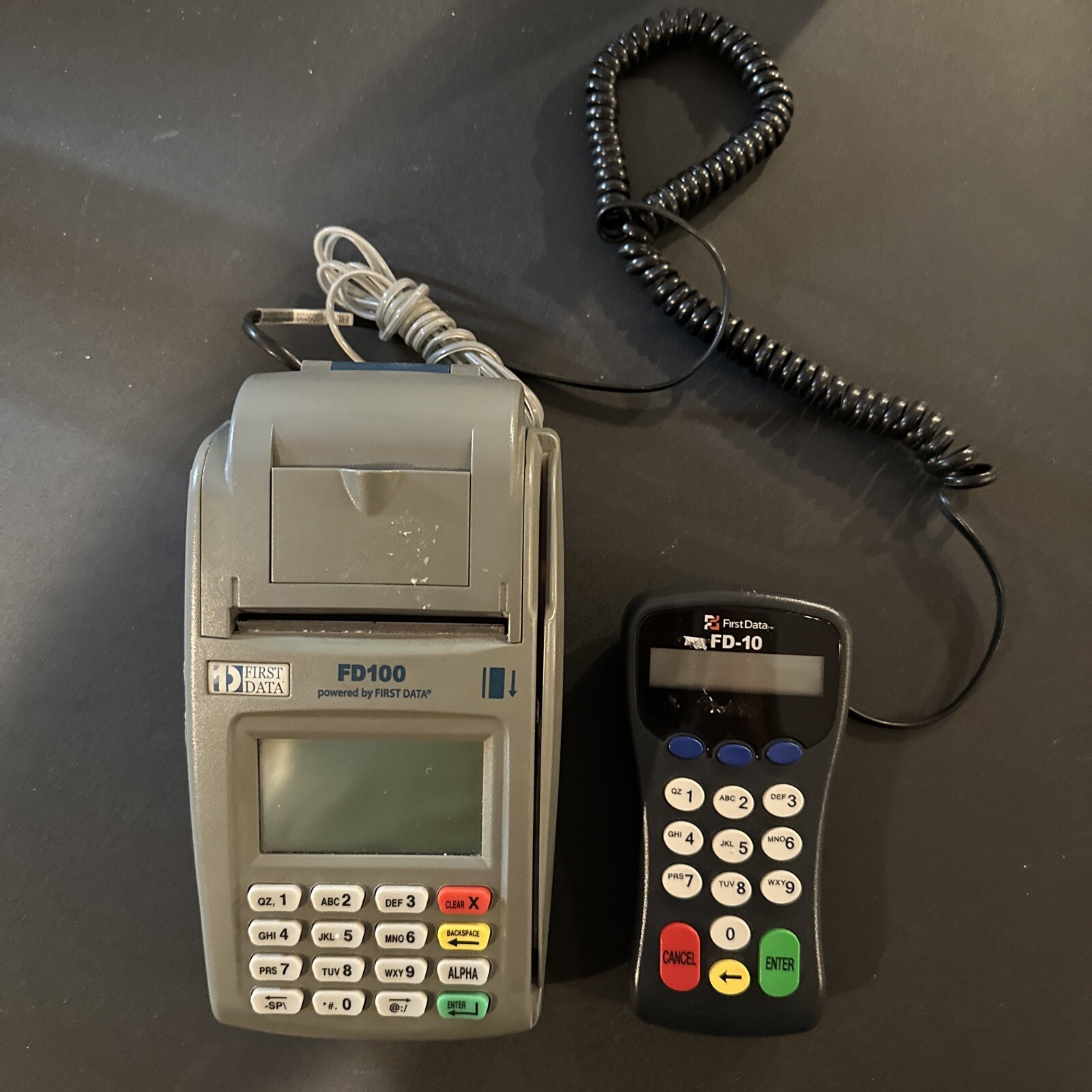 First Data FD100 POS credit Card terminal reader with fd10 Untested