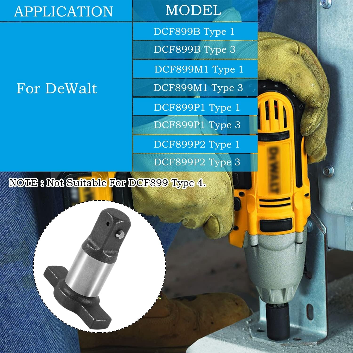 1/2” Anvil Dcf899 Anvil Replacement N415874 For Dewalt Cordless Impact Wrench