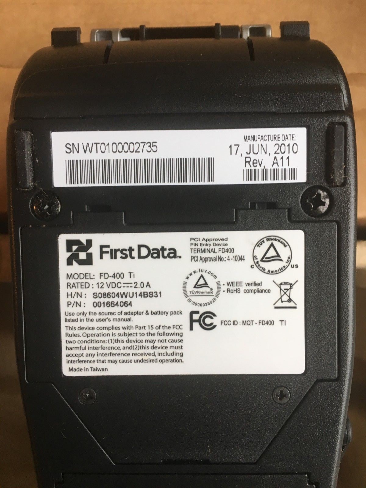 First Data FD 400 TI in Origial Box with Power Supplies & Paper Rolls NICE PRICE