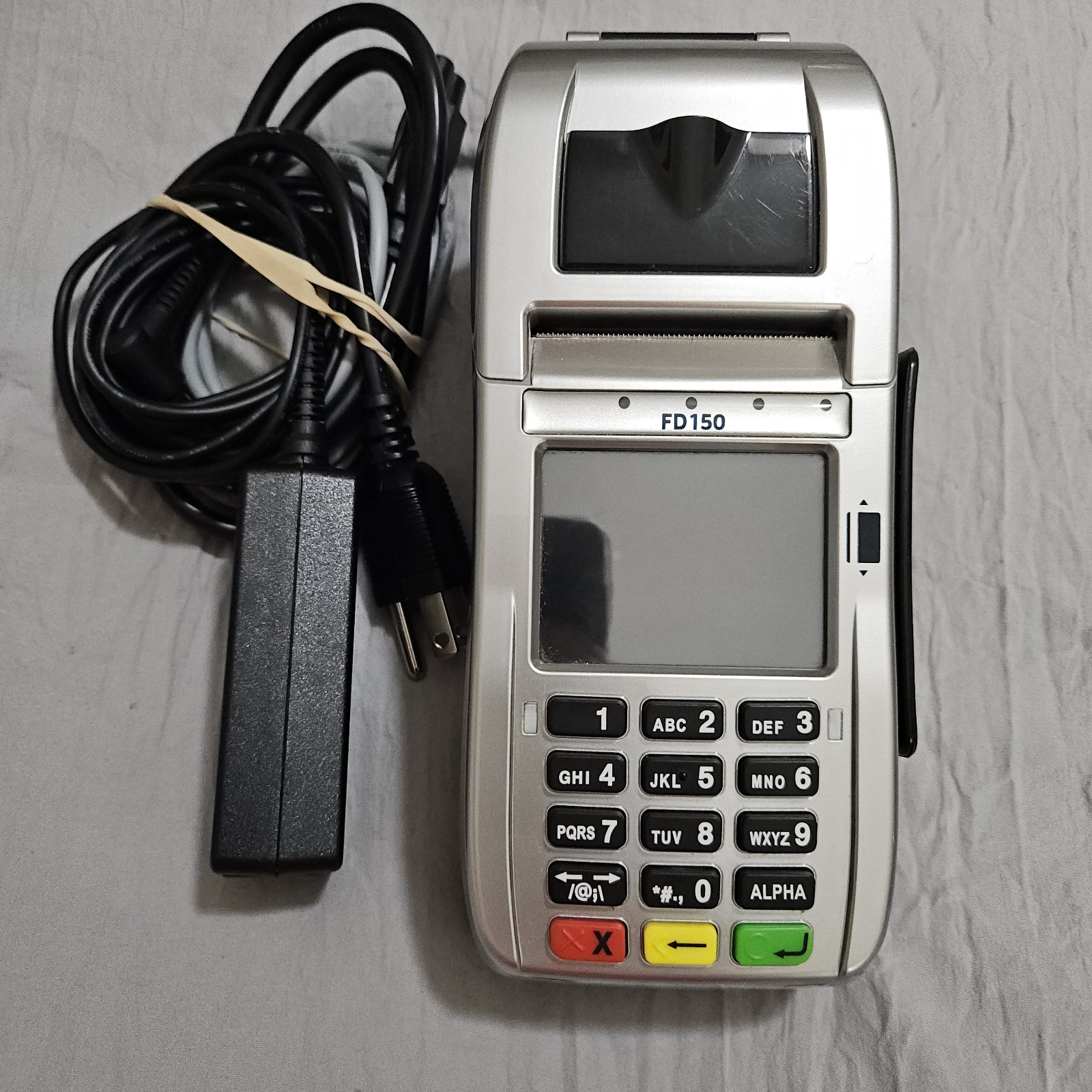 First Data FD150 Credit Card Terminal w/ Power Supply & Cables Tested Working