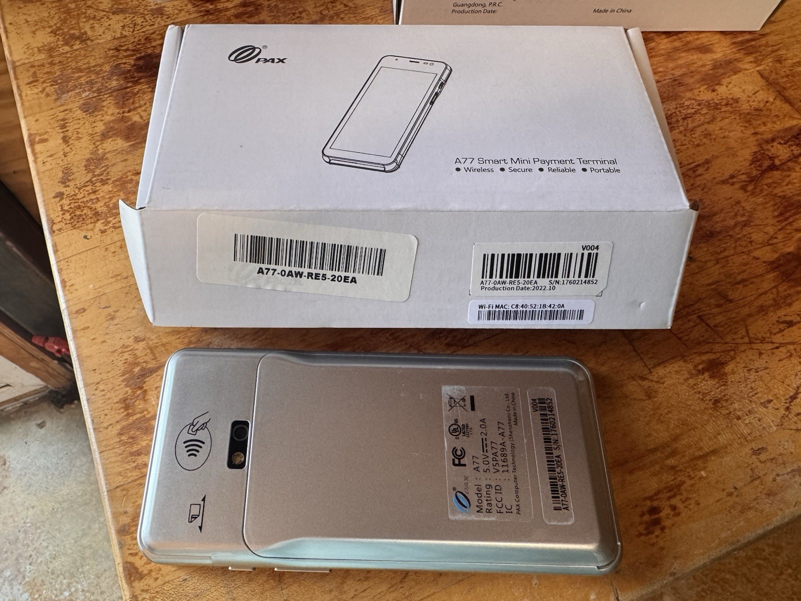 PAX A77 Wireless Smart Mini Payment Terminal POS for Android A77-0AW-RE5-20EA