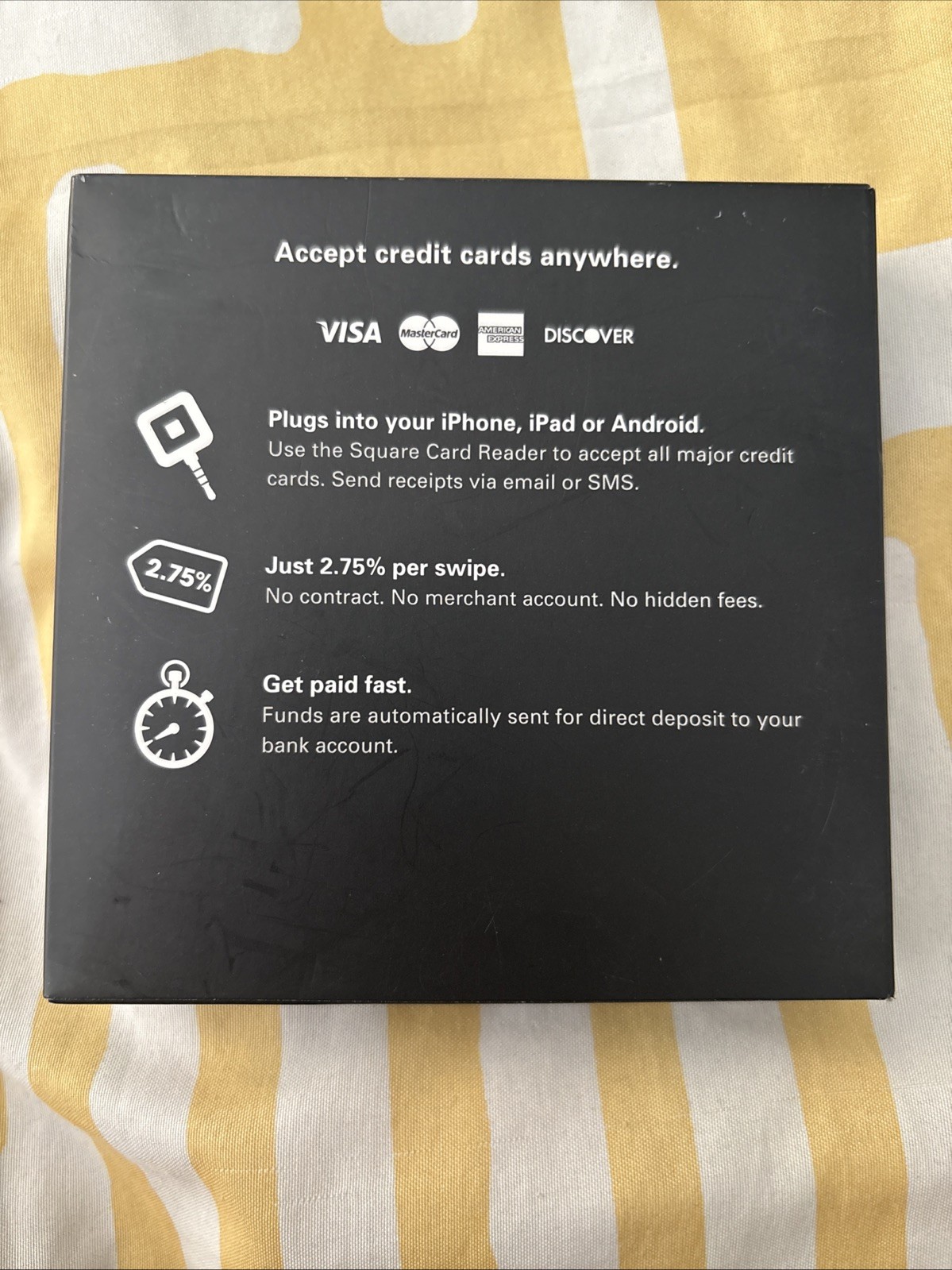 NEW Sealed Square Magstripe Credit Card Reader 3.5mm Headphone Jack Mobile POS
