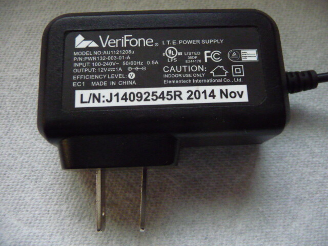 2pcs Verifone 12V Power Supply Mod.# AU1121206u, P/N CPS11212D-1B-R