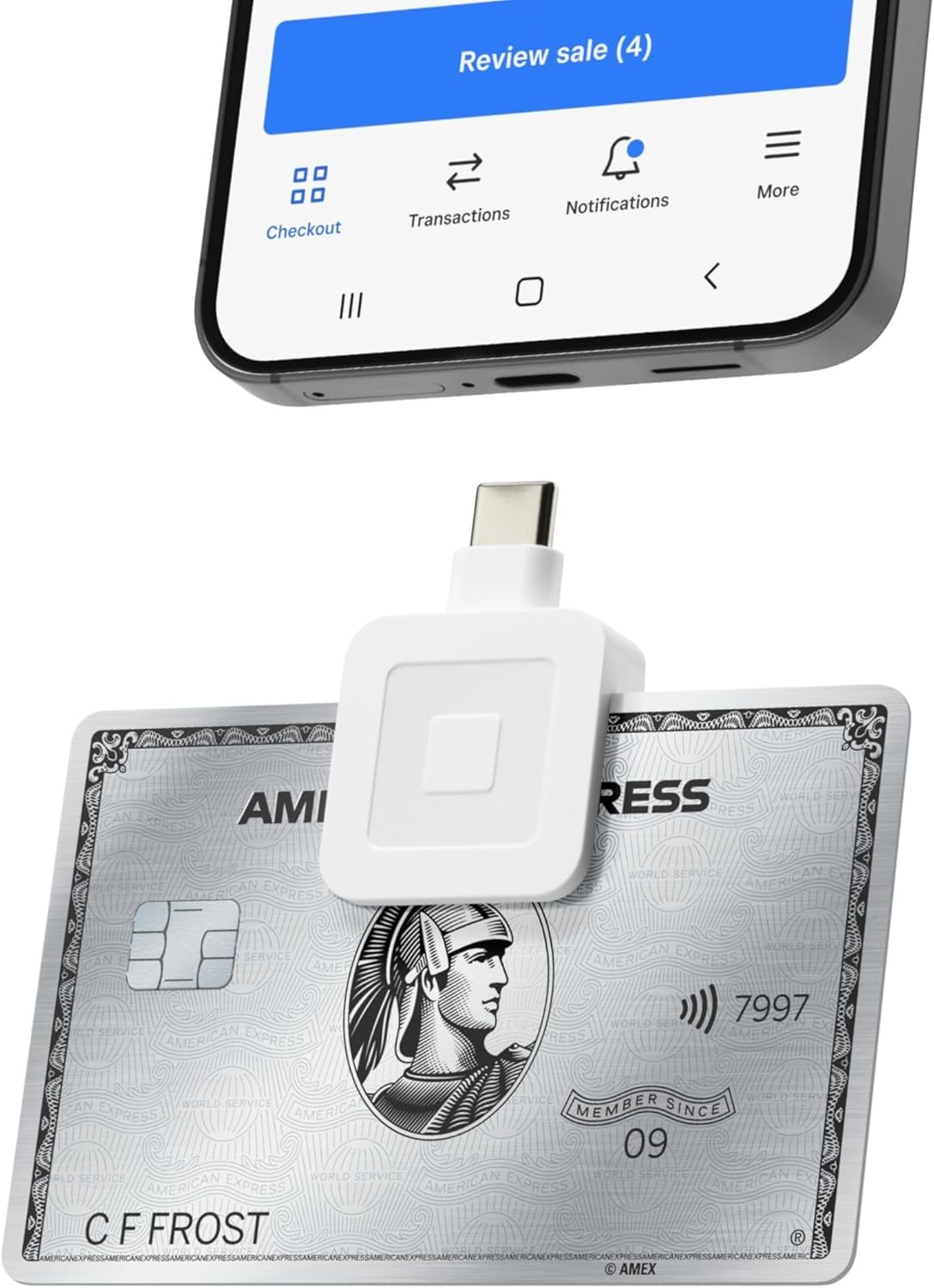 Compact USB-C Card Reader for Swift Payment Processing on iOS & Android