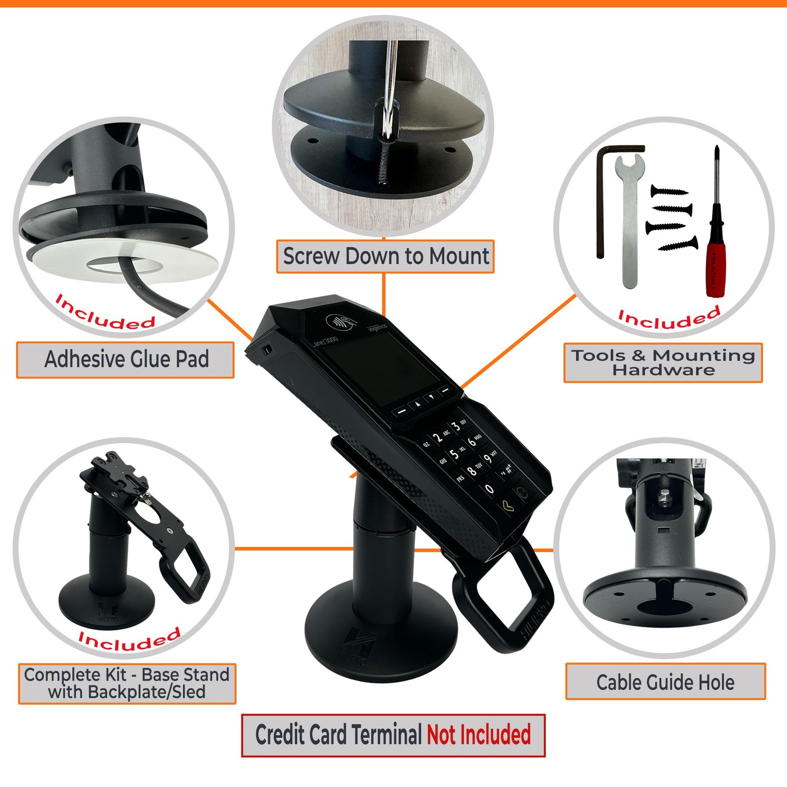 Swivel Point of Sale Stand for Ingenico & Axium Pinpads