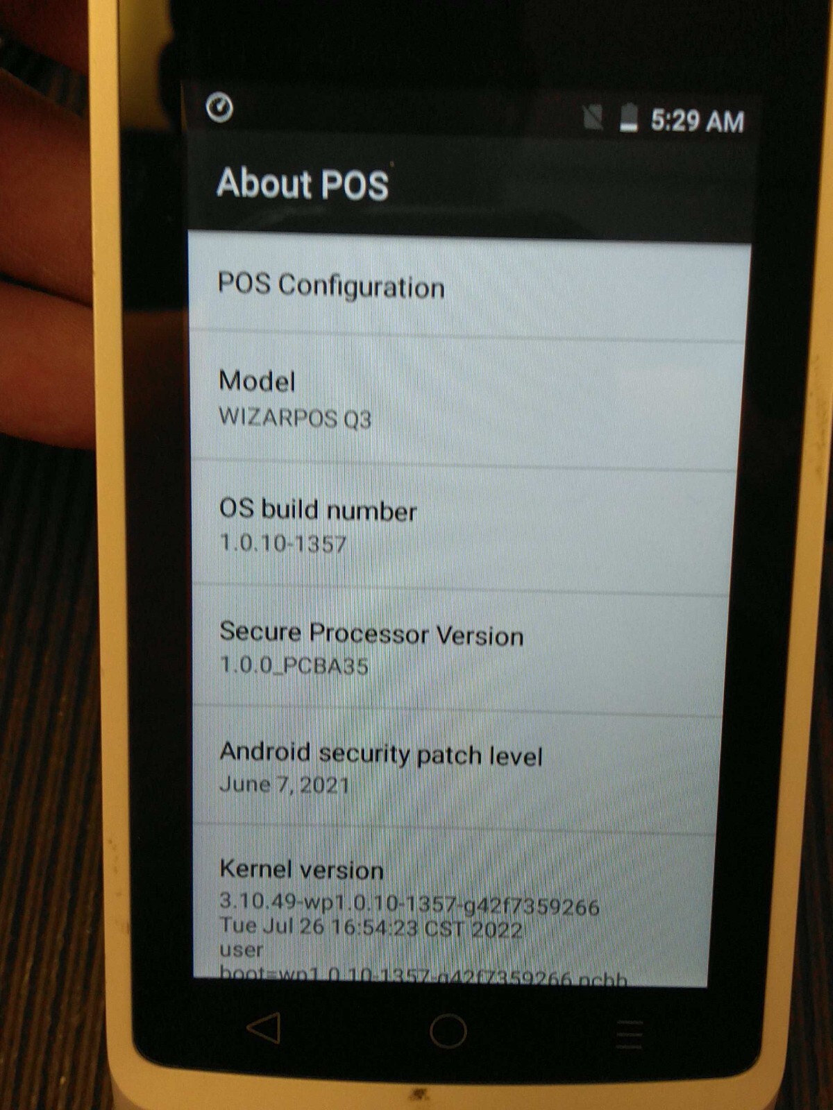 Wizarpos q3 smart pos touchscreen W/C Cable Android platforms Factory Reset