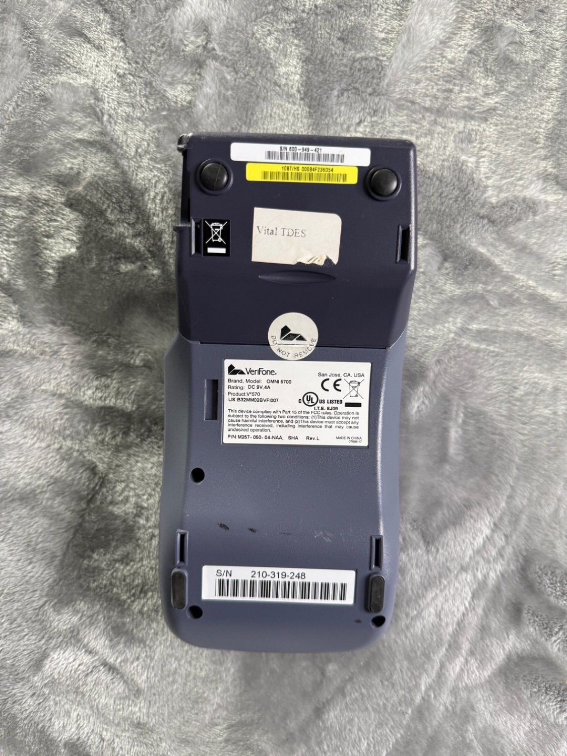 VeriFone VX570 Credit Card Terminal M267-050-04-NAA POS Machine Printer Gray