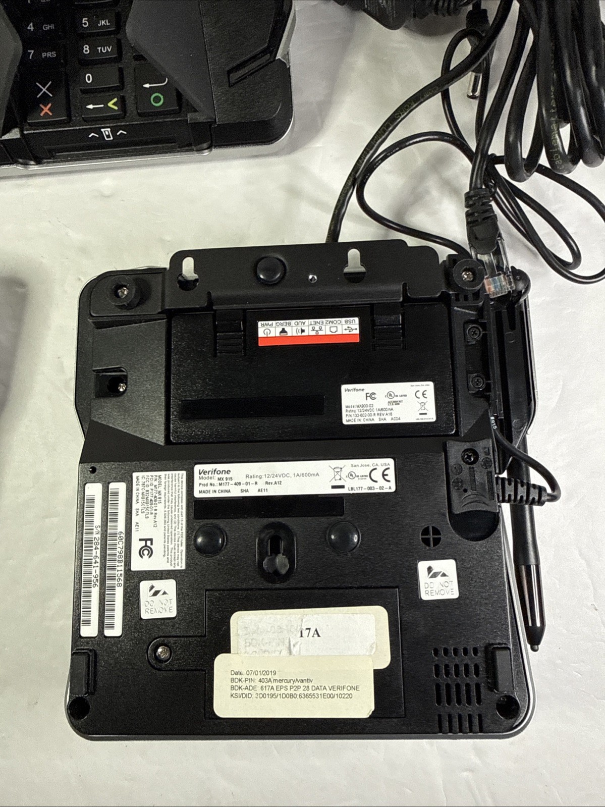 LOT OF 3 VeriFone MX 915 Credit Card Pinpad Payment Terminal MX900-02 For Parts