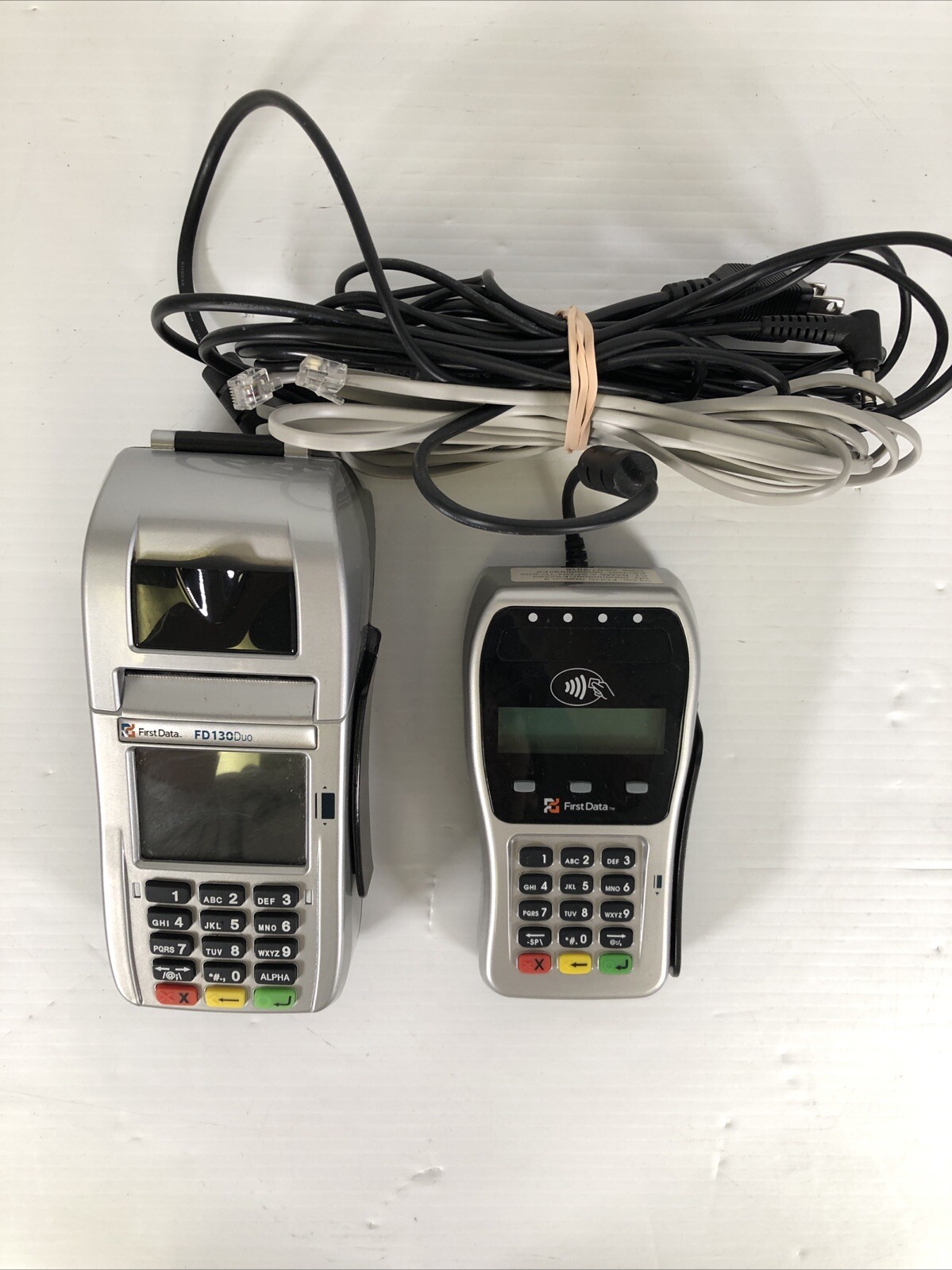 First Data FD130 Duo FD-35 Credit Debit Card POS Point of Sale Terminal