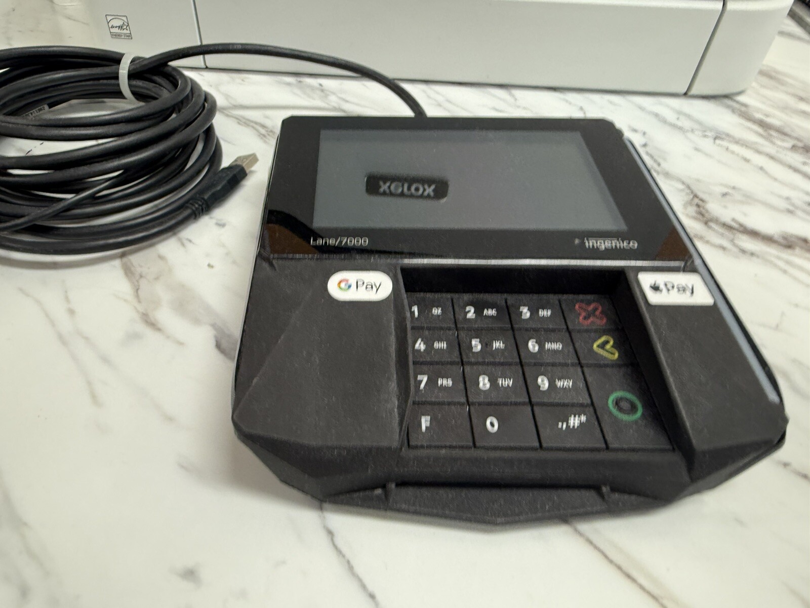 Nice Ingenico Lane 7000 Card Terminal with Stylus PS Cable LAN700-USDSF17A