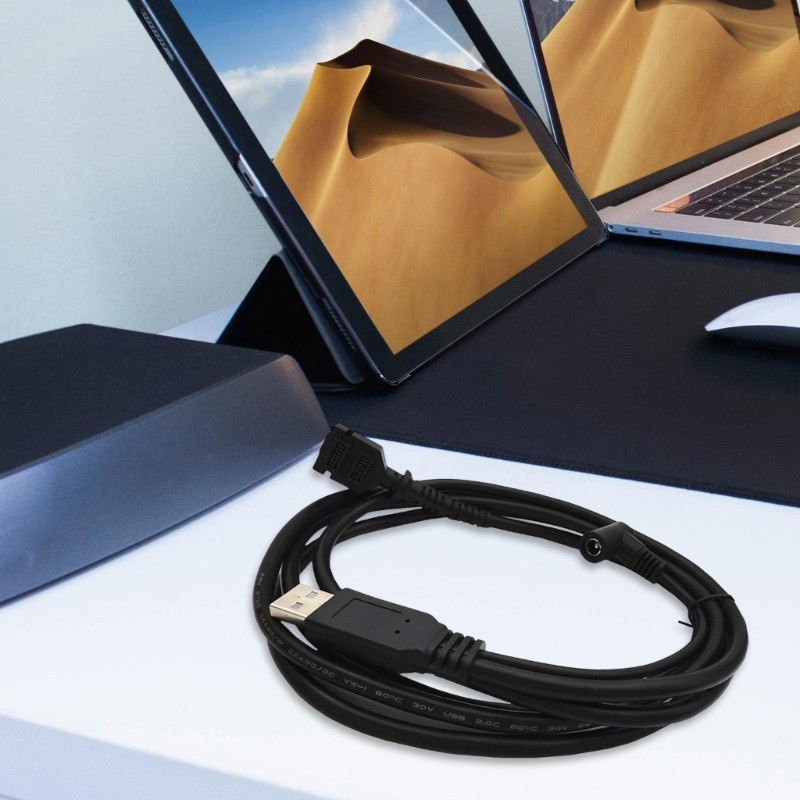Flexible 14pin IDC DC5521 Female Power USB Cable For VX805 VX820 Scanner Line