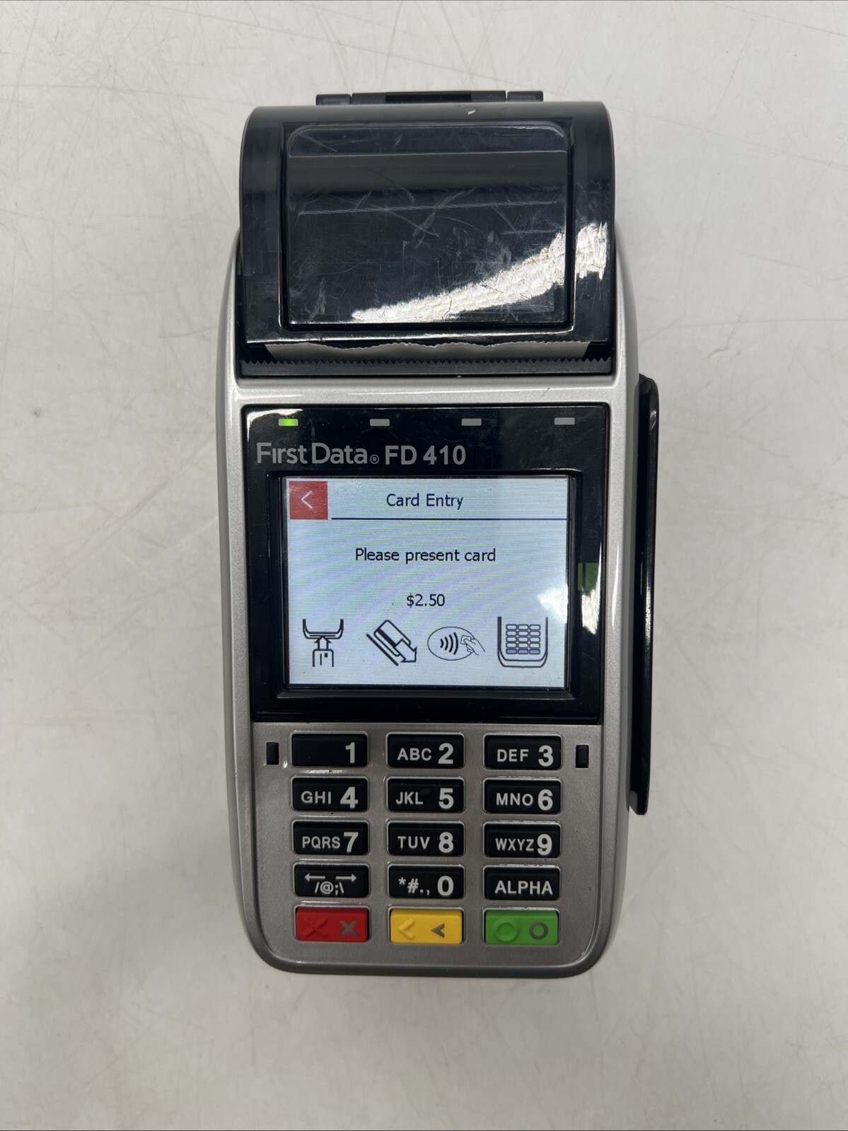 FIRST DATA FD 410 CREDIT CARD MACHINE WIRELESS SMART CHIP DEBIT READER TERMINAL