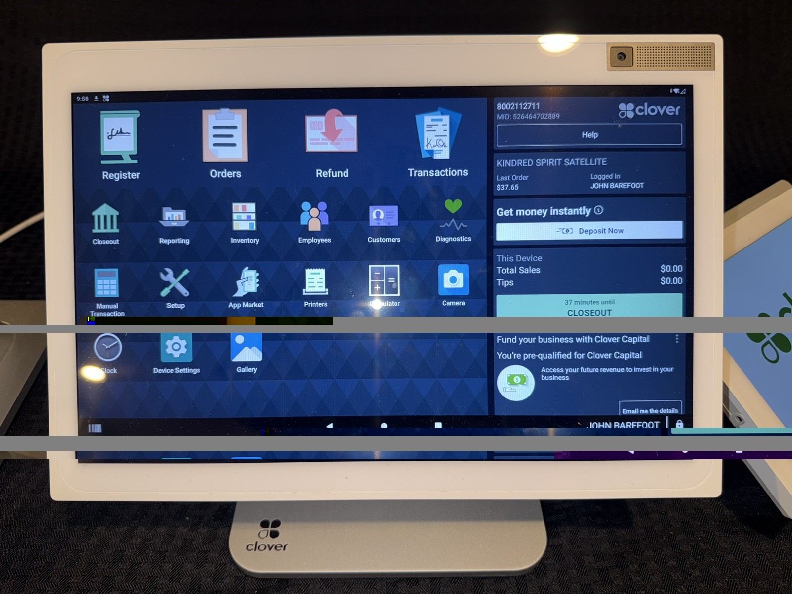 Clover Station Duo C505 System -Displays, Cash Drawer, and Printer POS System