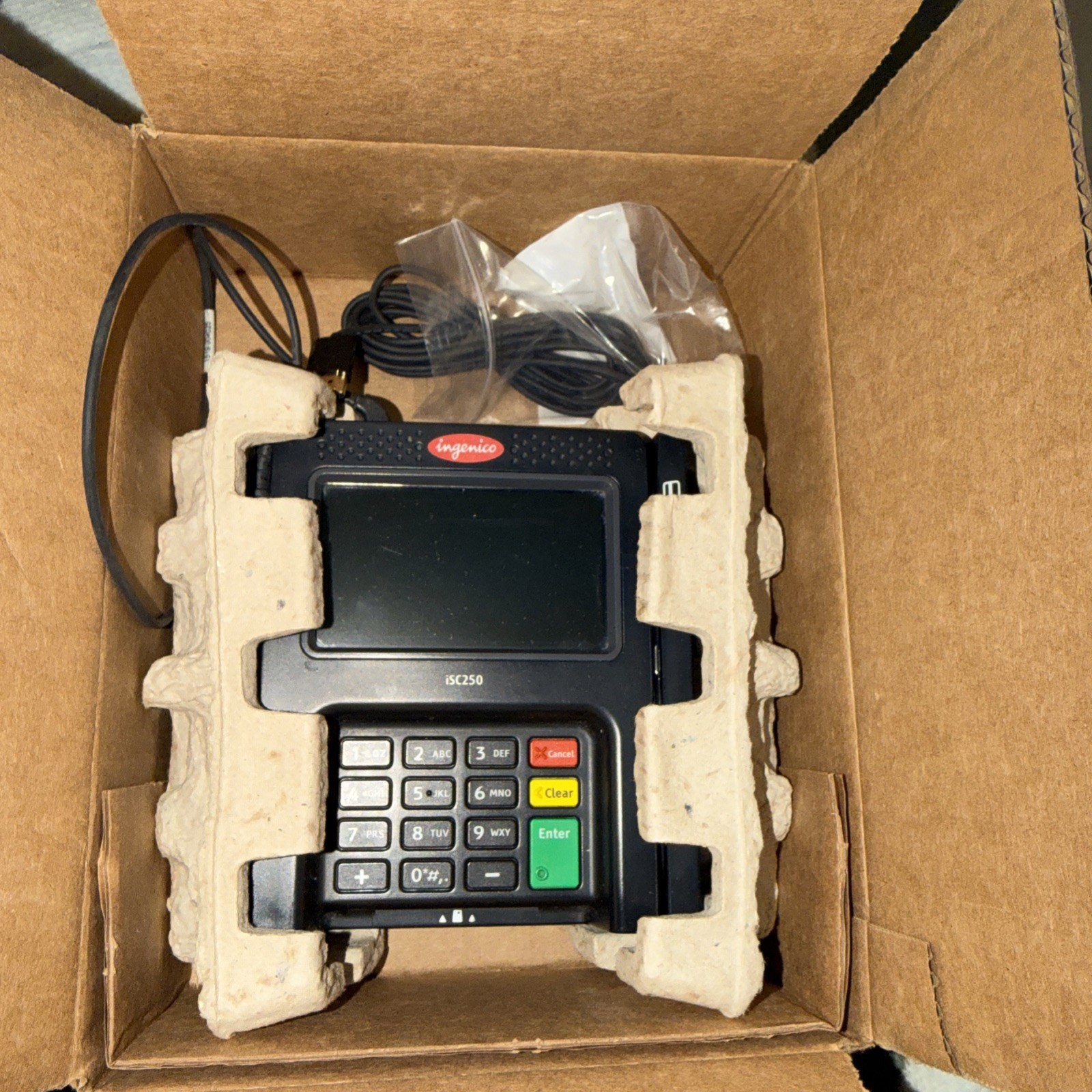 Ingenico iSC250-OPT Color Touchscreen POS Terminal with Power Supply ( AS-IS )
