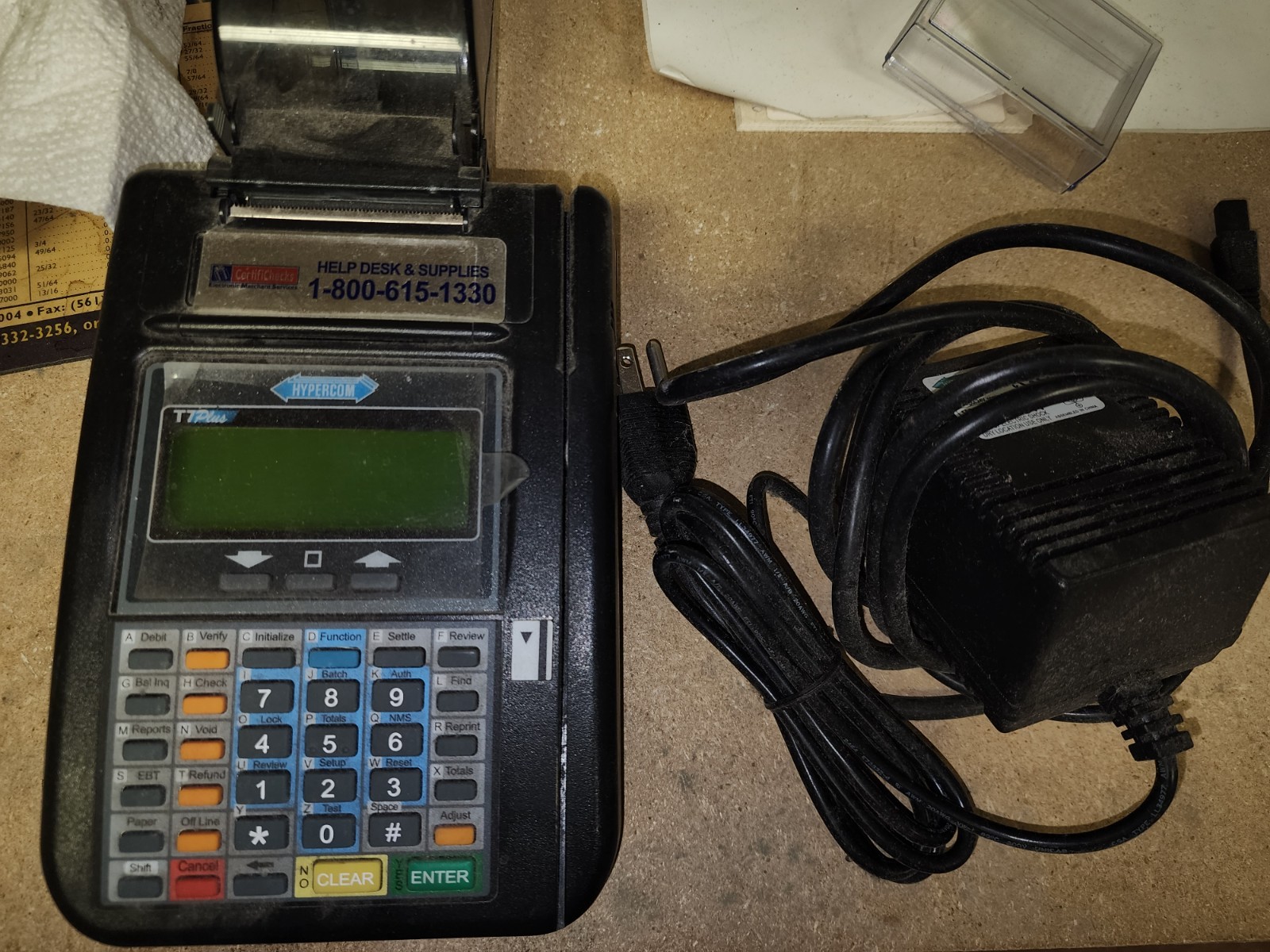 Hypercom T7Plus POS Credit Card Machine Terminal with OEM Power Supply