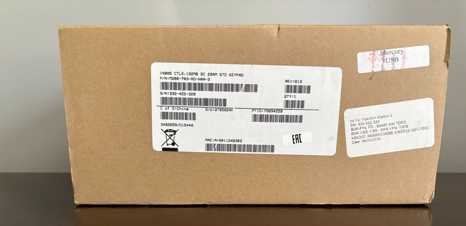 New Verifone VX-805 Pin Pad Card Reader 160mb Keypad & Cables