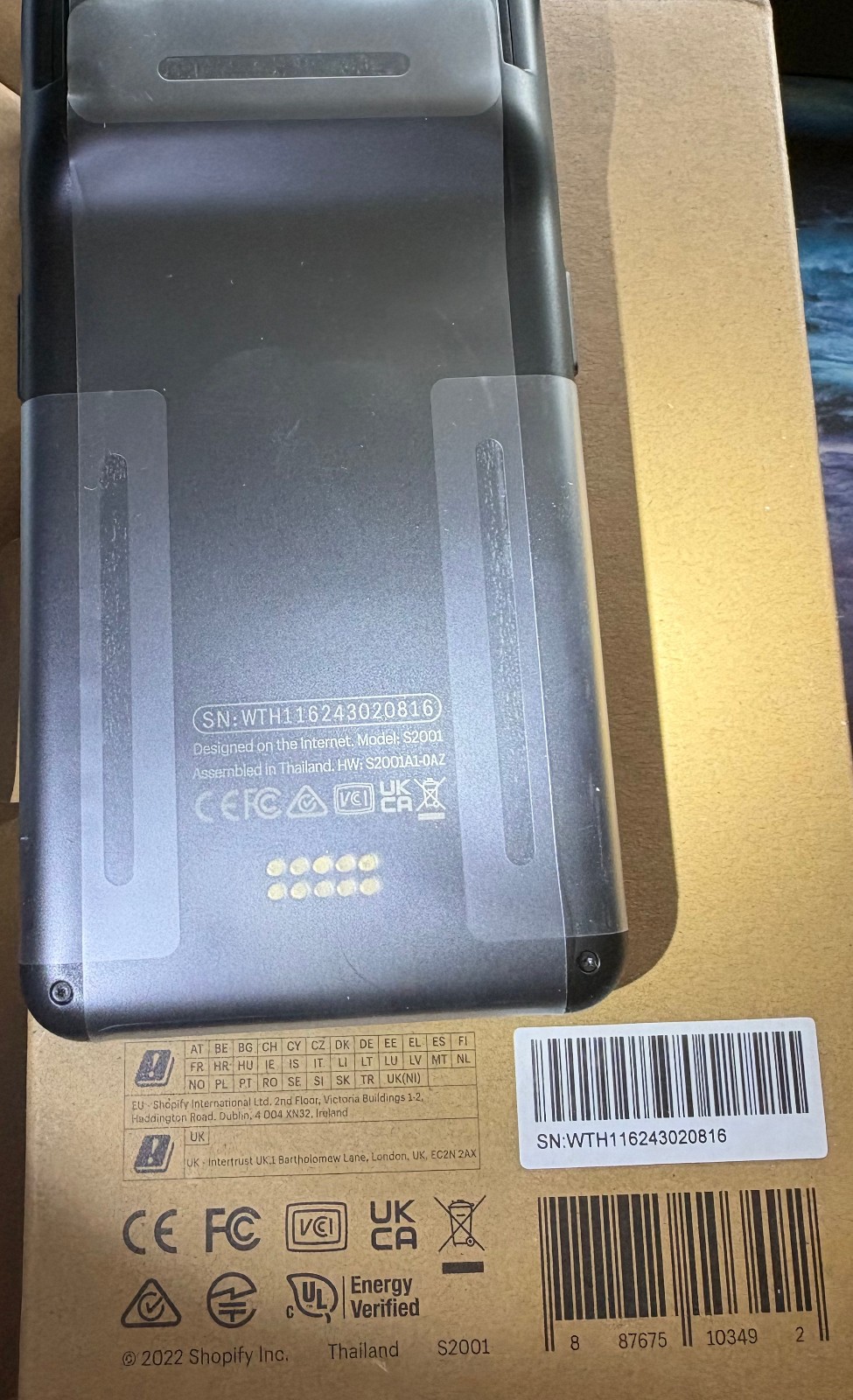 Shopify POS GO S2001 Handheld Portable Card Reader & Barcode Scanner Lot of (2)