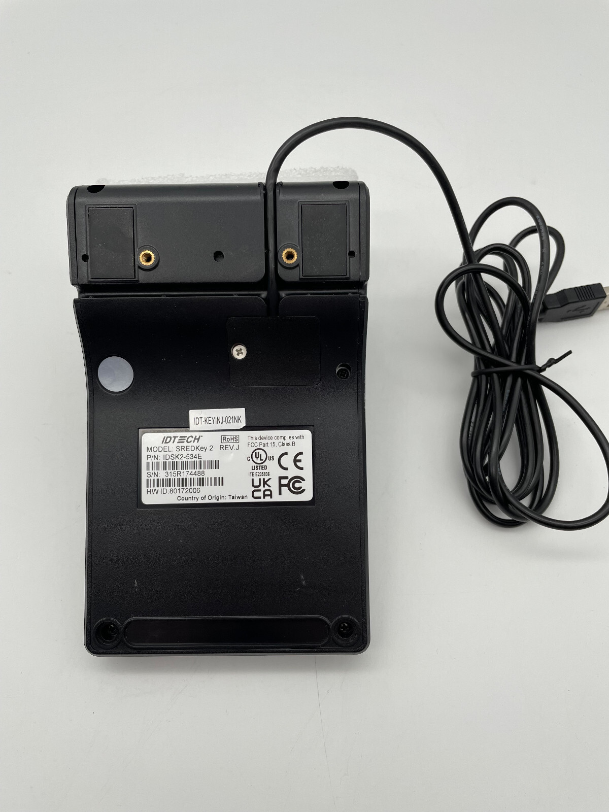 ID TECH SREDKey 2 IDSK2-534E USB 10-Key Keypad with MagStripe Reader – Tested