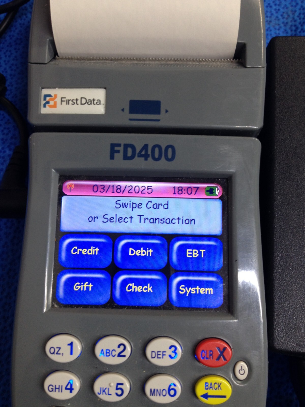 First Data FD 400 Credit Card Machine