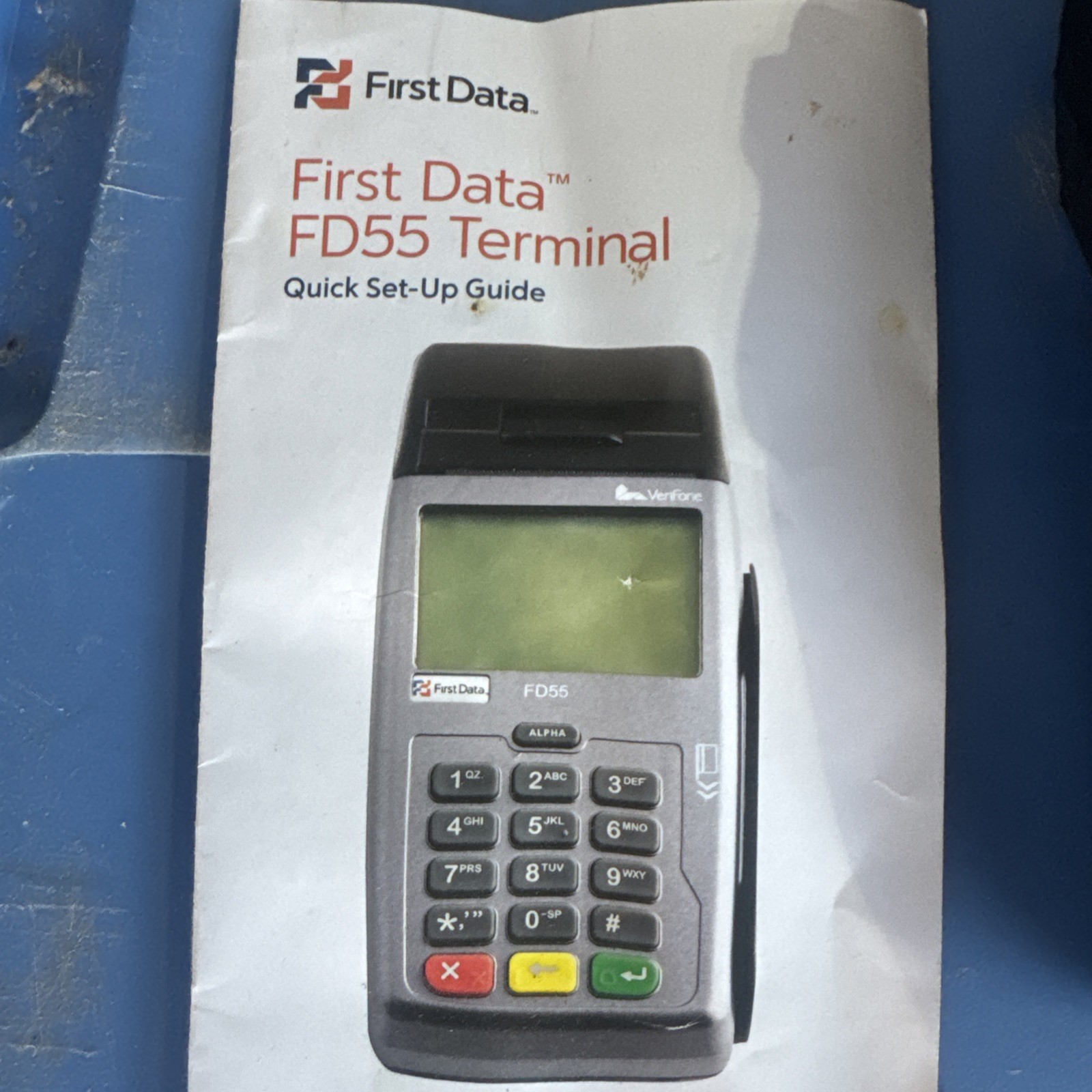 First Data FD55 Credit Card Terminal No Cables. Untested Parts