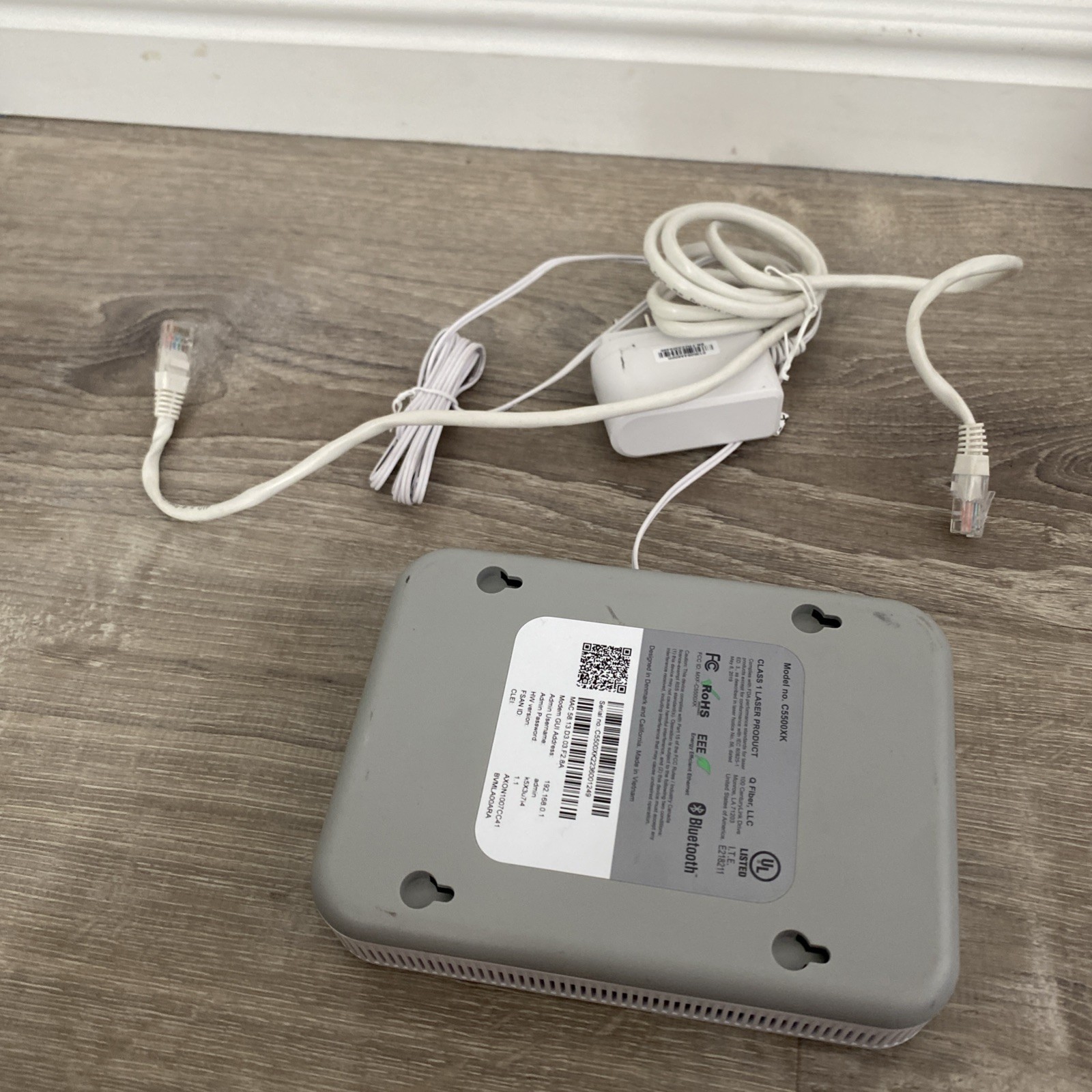 ✅ Quantum Fiber C5500XK SmartNID fiber wall mount modem -W/O Power Adapter
