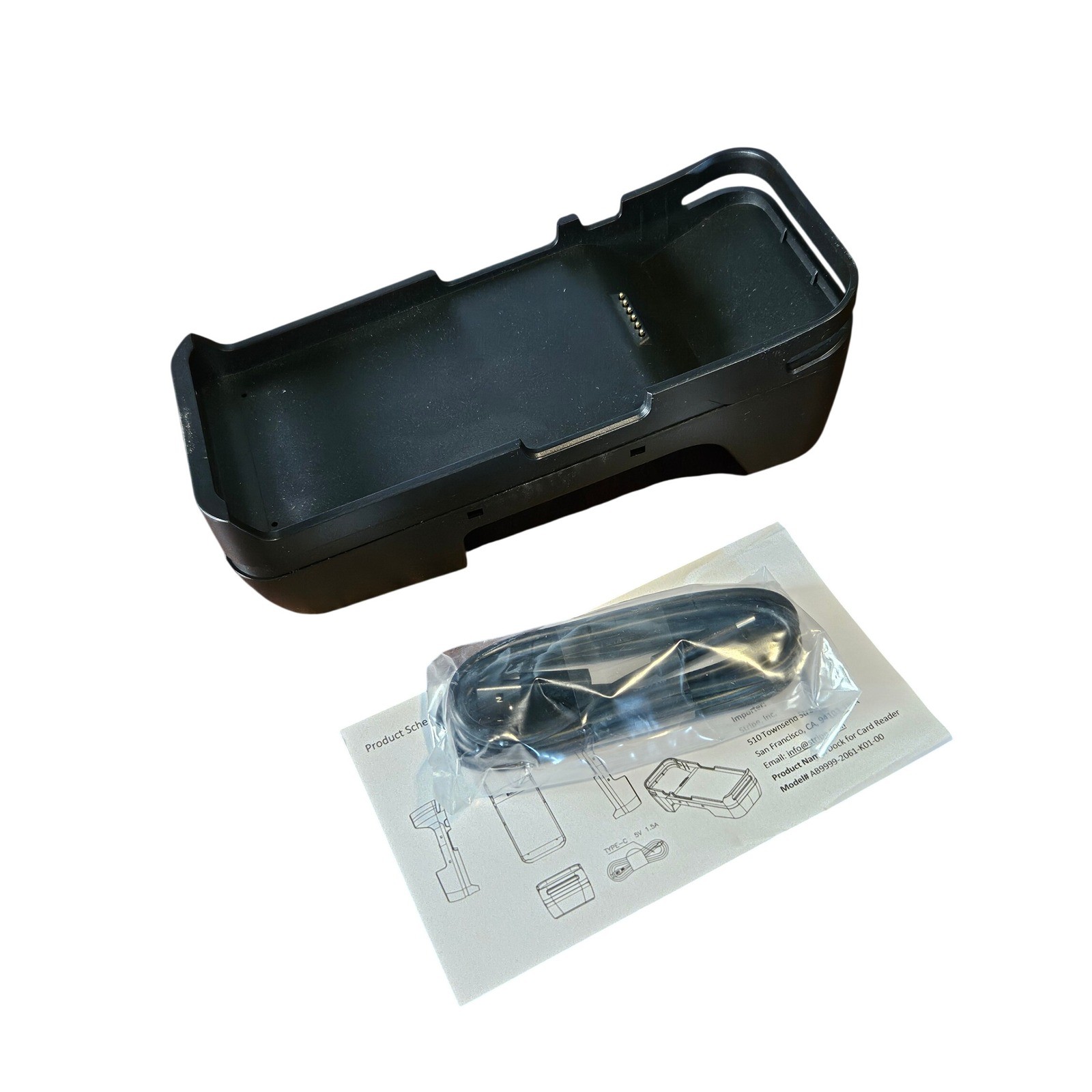 Stripe Dock for Card Reader Black Charging Station AB9999-2061-K01-00 with Cable