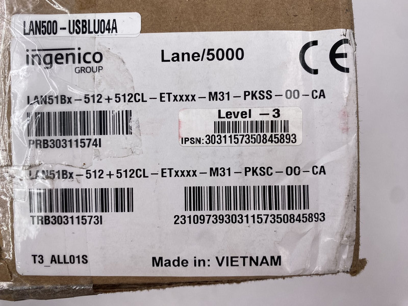 INGENICO LANE5000 LAN500-USBLU04A ELECTRONIC CREDIT CARD READER PAYMENT TERMINAL