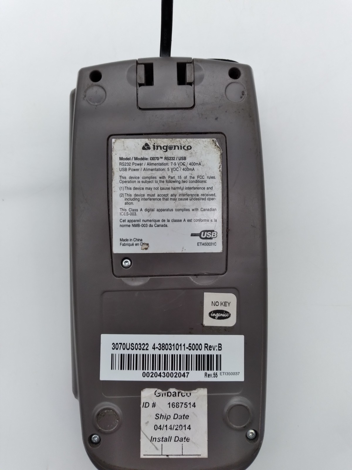 Ingenico 3070 POS Transaction Terminal Credit Card Reader – i3070 RS232 / USB