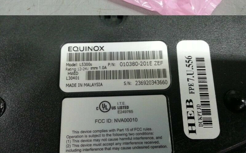 Equinox L5300 S 010380-201E ZEF Card Payment Terminal Contactless Touchscreen