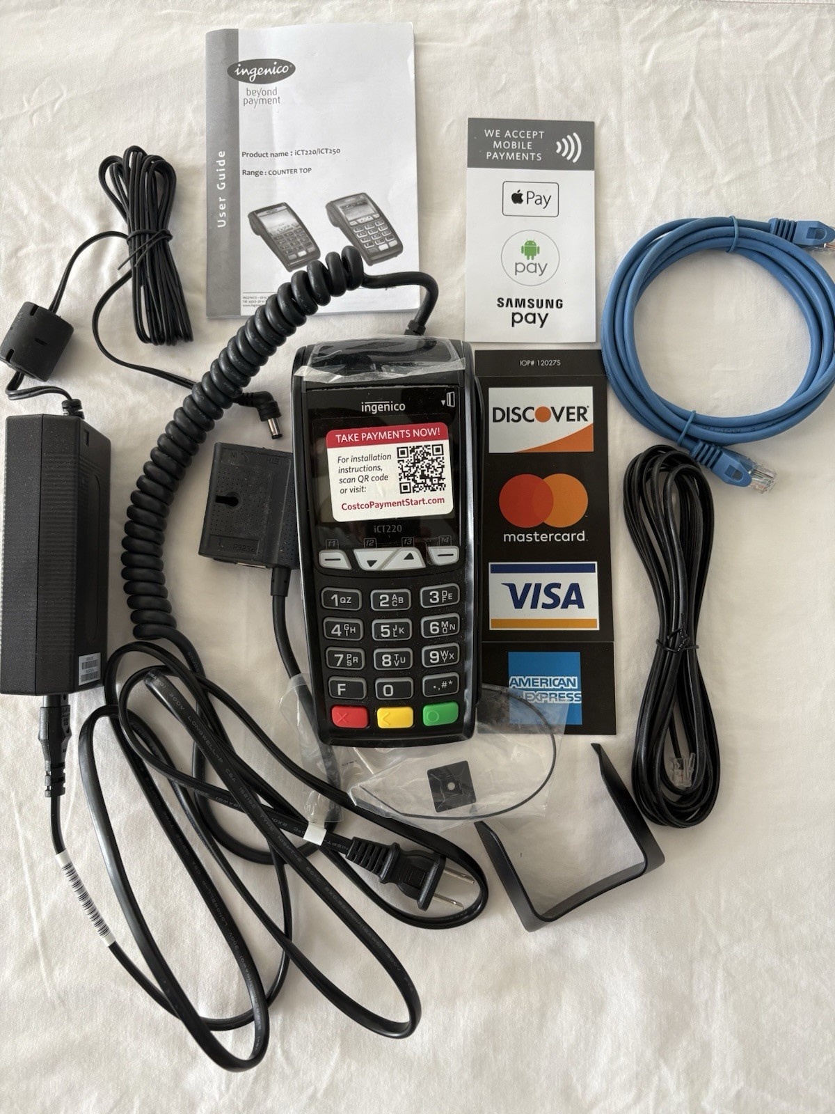 Ingenico ICT220 Credit Card Terminal ICT220/iCT250 with Accessories