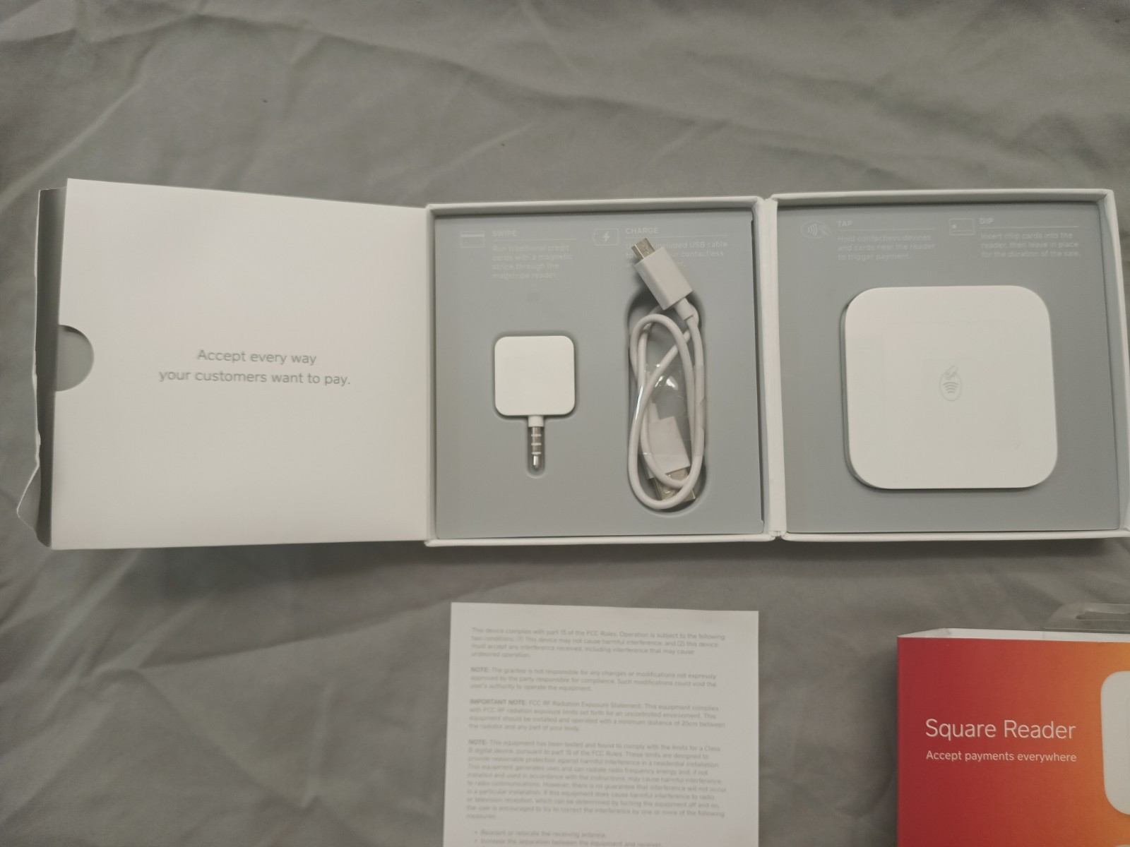 Square Reader for Contactless and Chip 1st Gen, Micro-USB (A-SKU-0485) New Open