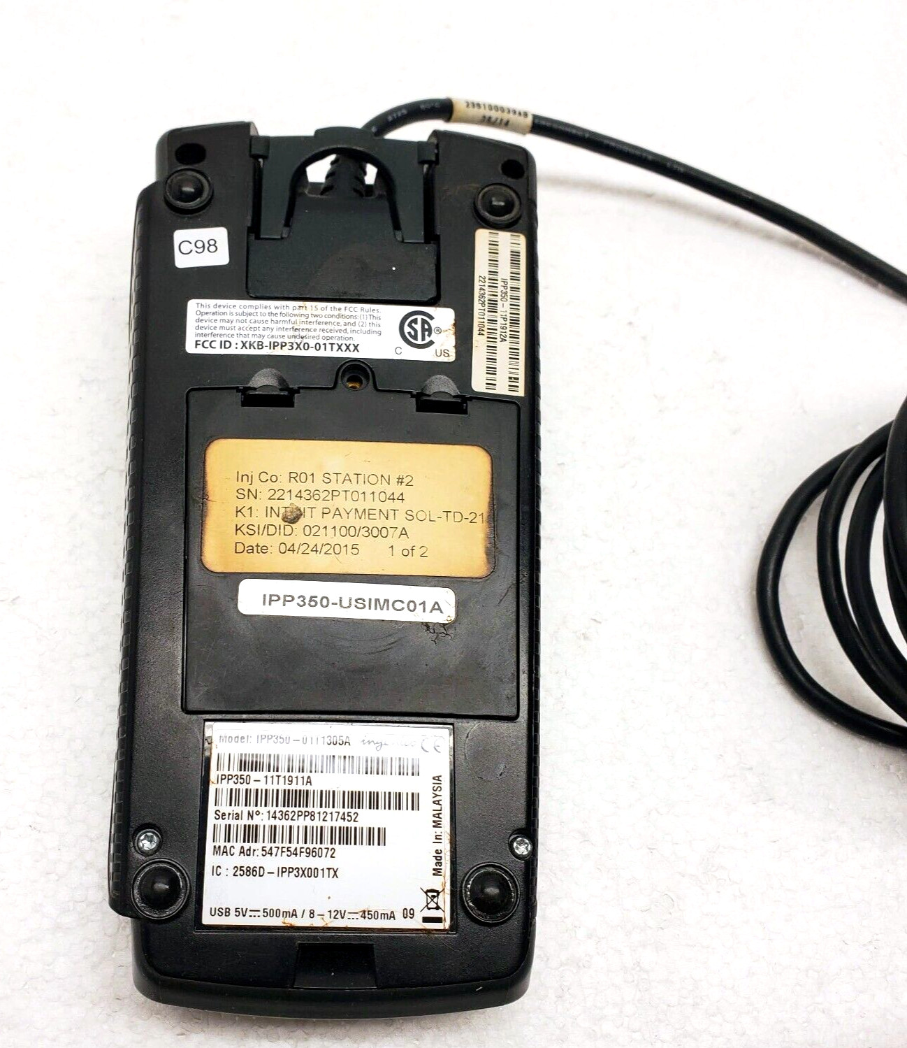 Ingenico iPP350 Credit Card Payment Terminal Reader – 01T1305A