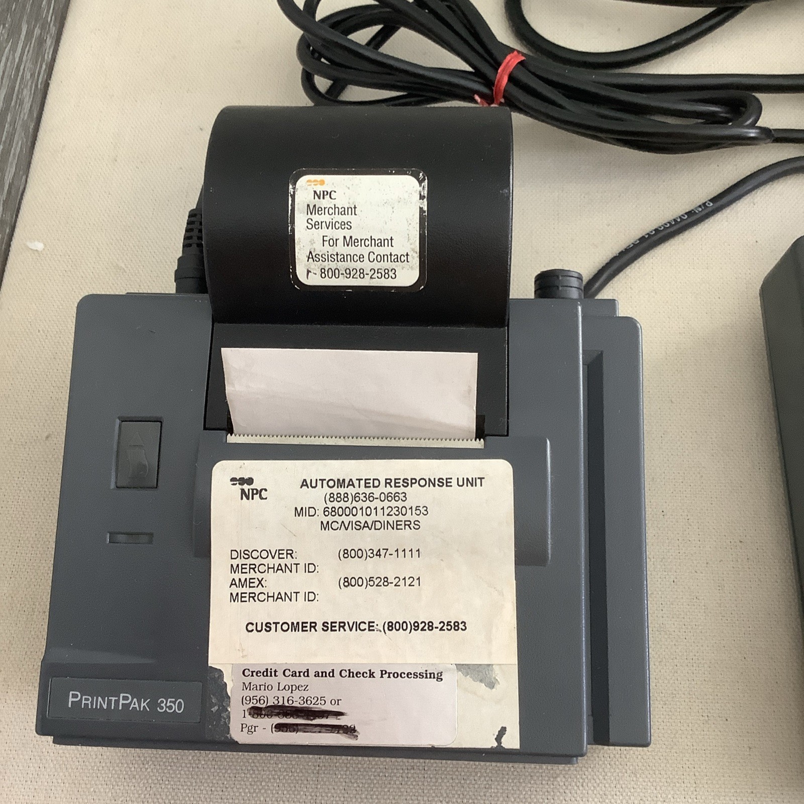 VERIFONE PrintPak 350 w/ Adapter, Tranz 330 Credit card System AS IS