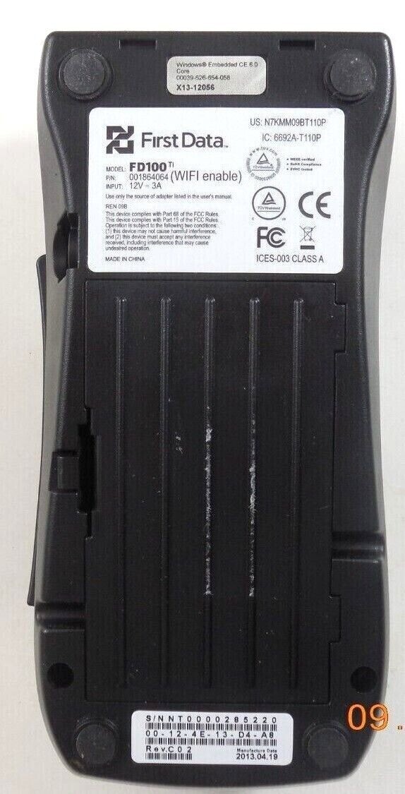First Data FD100ti Credit Card Terminal Untested