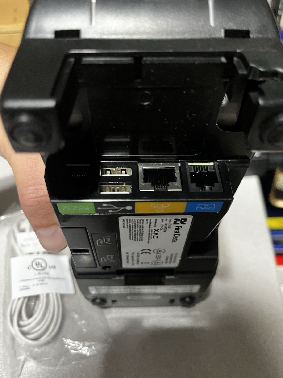New No Box First Data FD130 Credit Card Machine Duo Method w/Power Supply, Paper