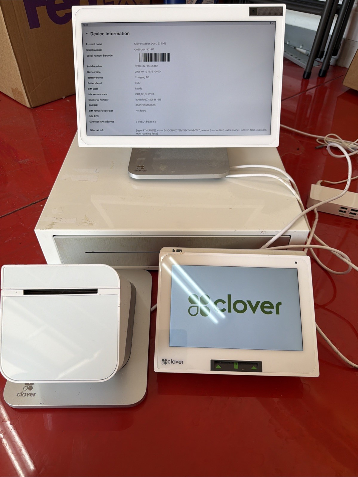 Clover Wi-Fi C505 and P550 Card Reader Point of Sale System POS