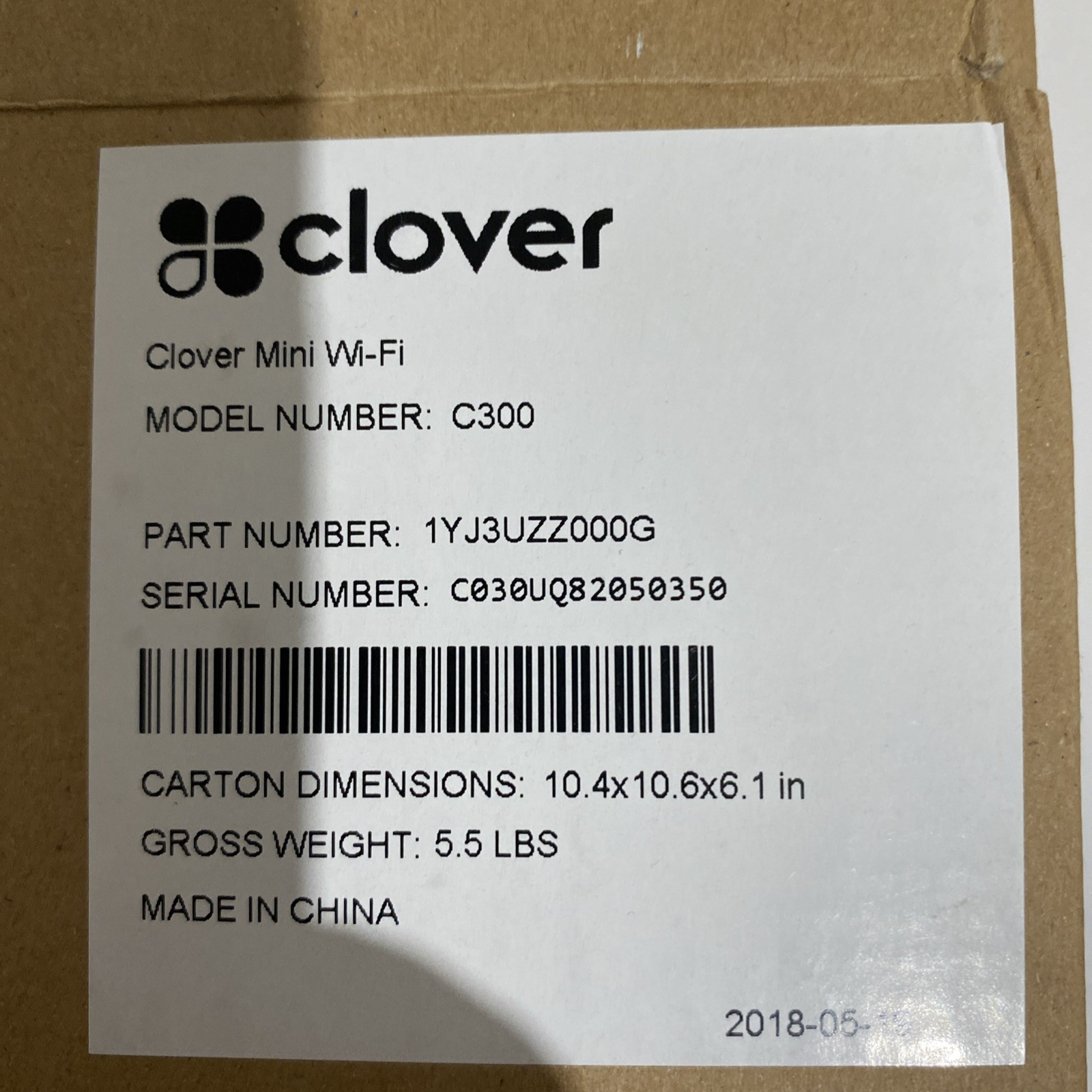 New Clover Mini Wi-Fi C300 Card Reader Point of Sale System POS