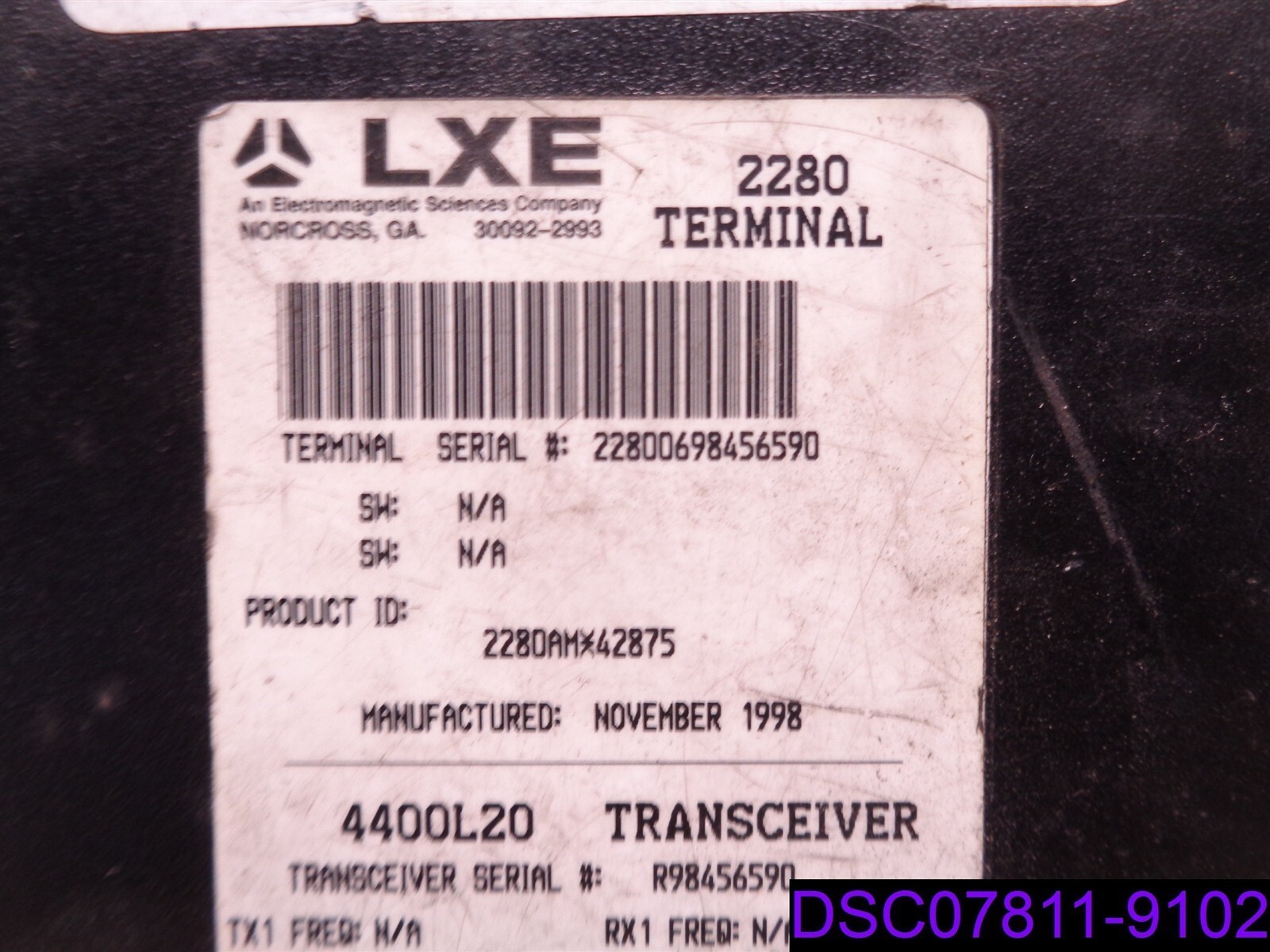 LXE 2280 4400L20 Terminal Industrial Portable Barcode Transceiver